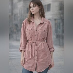 Parasuco Peach Button-Up Blouse_ medium